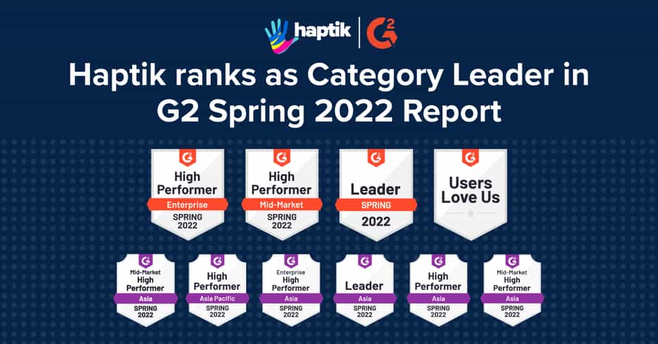 Haptik named as Category Leader in G2 Spring 2022 Report